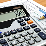 ** A calculator on a desk with financial documents, emphasizing inflation's impact on purchasing power, safe for work, appropriate content, fully clothed, professional, perfect anatomy, natural proportions, high quality.

**