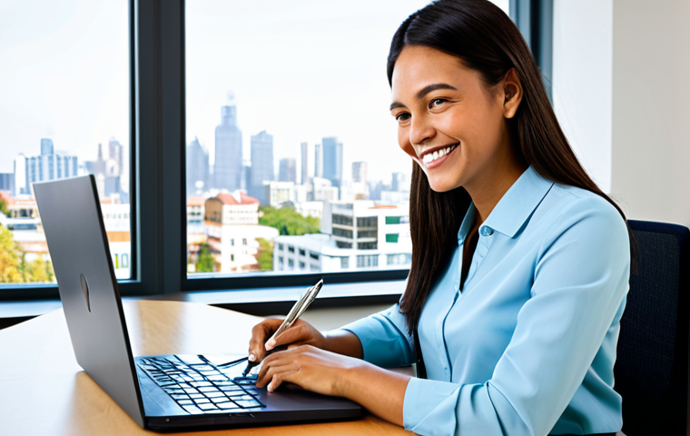 Young Professional Planning Finances**
Prompt: "A young professional woman in her late 20s, wearing a modest blouse and skirt, sitting at a desk with a laptop displaying a financial chart. She is smiling slightly and holding a pen. The background is a bright, modern apartment with a view of a city skyline. Focus on the concept of financial planning and a bright future. Safe for work, appropriate content, fully clothed, professional. Perfect anatomy, correct proportions, natural pose, well-formed hands, proper finger count, natural body proportions, high quality."
**