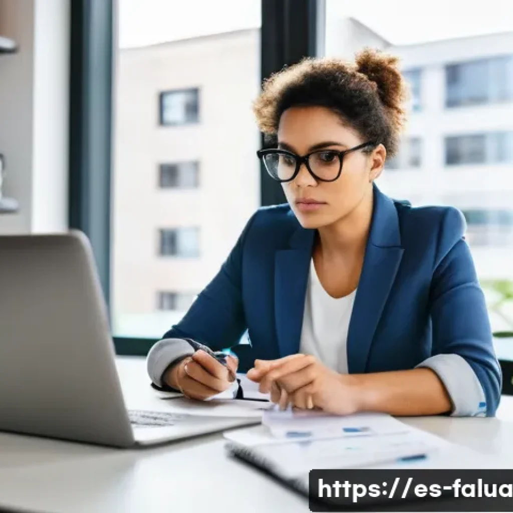 시간 가치 정렬을 위한 단계별 가이드 - A focused young professional woman in her 30s sitting at a neat desk in a modern home office, surrou...