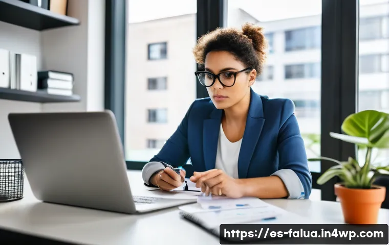 시간 가치 정렬을 위한 단계별 가이드 - A focused young professional woman in her 30s sitting at a neat desk in a modern home office, surrou...