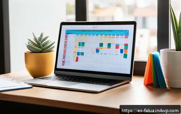 시간 가치 정렬을 위한 실천 사례 - A modern home office setup in a bright, organized room with a Spanish-speaking professional sitting ...