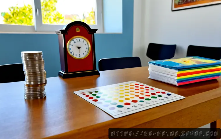 Home 17 시간 가치 정렬을 위한 기초 교육 자료 - Photorealistic educational tabletop scene in a bright Spanish home, an analog clock beside neatly ar...